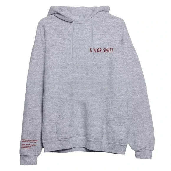 Taylor Swift Gray and Red Zip Up Sweater - Picture 2 of 6